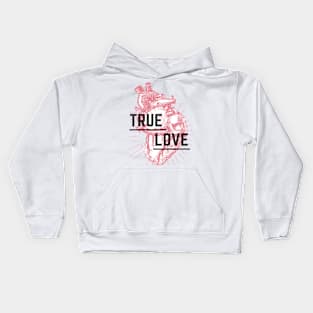 TRUE LOVE Red Heart Valentine's Day Occasion Kids Hoodie